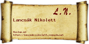 Lancsák Nikolett névjegykártya