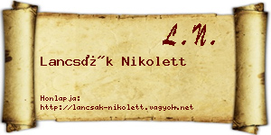 Lancsák Nikolett névjegykártya